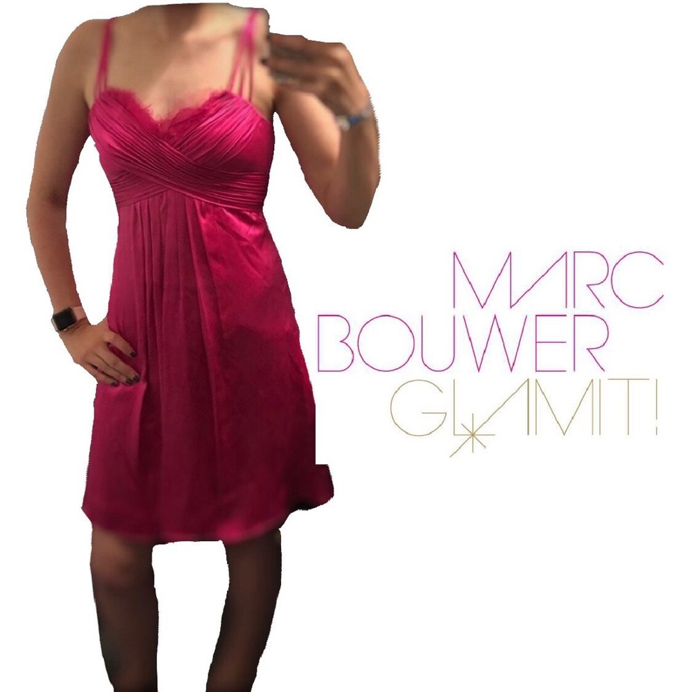 SOLD! 100% Silk Hot Pink Marc Bouwer Glamit! Dress